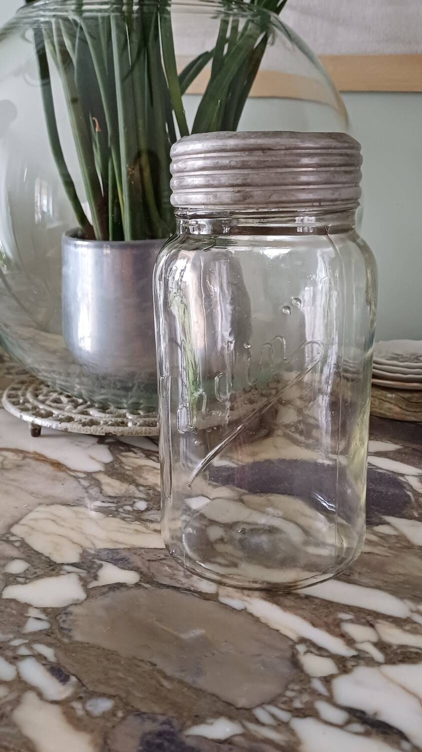 Bocal "mon jardin" en verre et aluminium