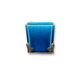 Miniature blue ceramic vase tassel pattern