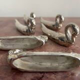 Set of 6 silver-plated swan knife rests