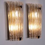 Appliques Orrefors Design XXL de Carl Fagerlund en verre et laiton, années 1960