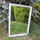 Vintage mirror in a frame made of oak wood patina gray painted 50x703cm