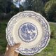8 flat plates Digoin Sarreguemines blue and white vintage with countryside village décor
