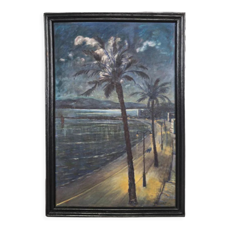 Peinture à l’huile « Cannes » Boulevard