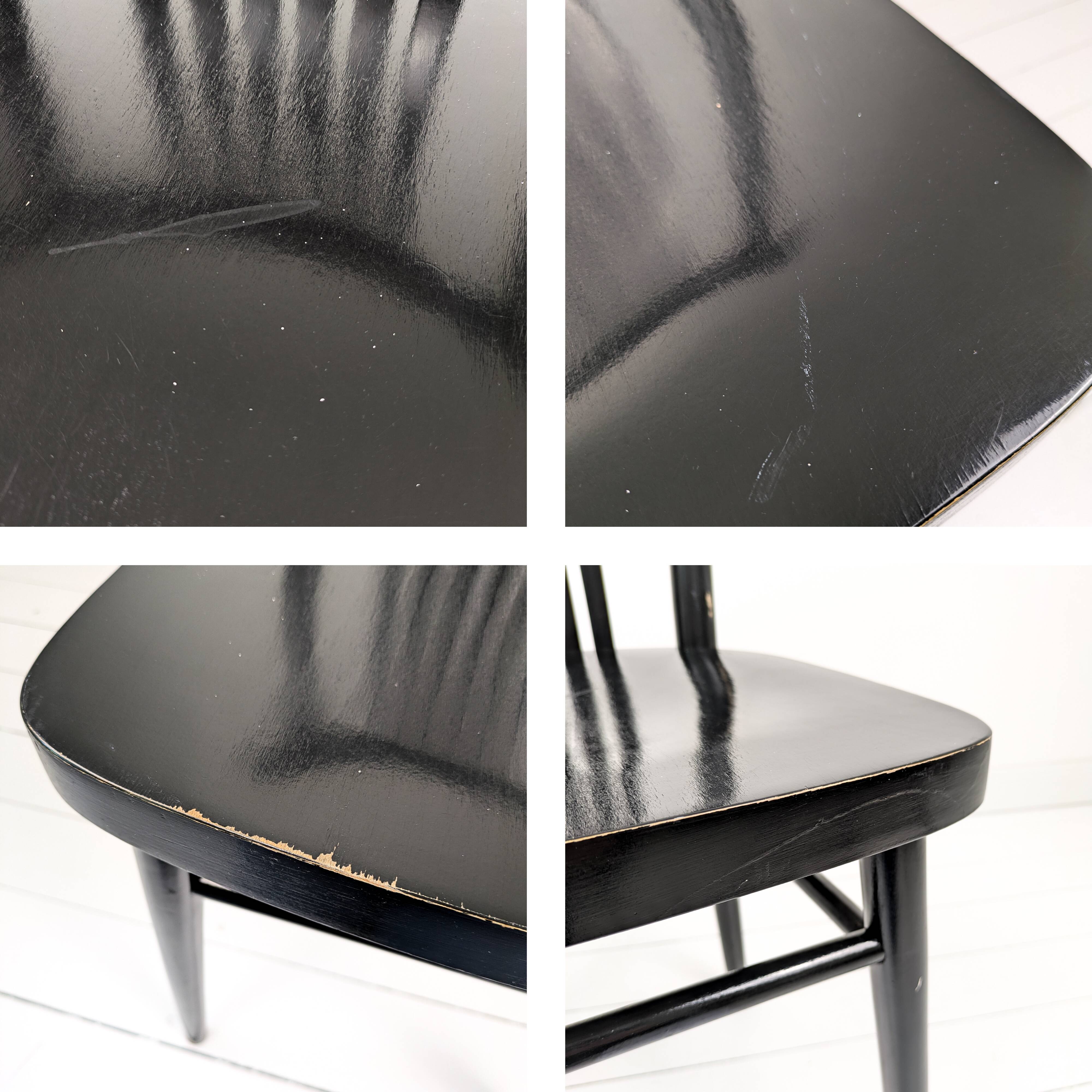 Lot de 3 chaises bistrot vintage bois courbé, style café viennois 60s