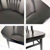 Lot de 3 chaises bistrot vintage bois courbé, style café viennois 60s