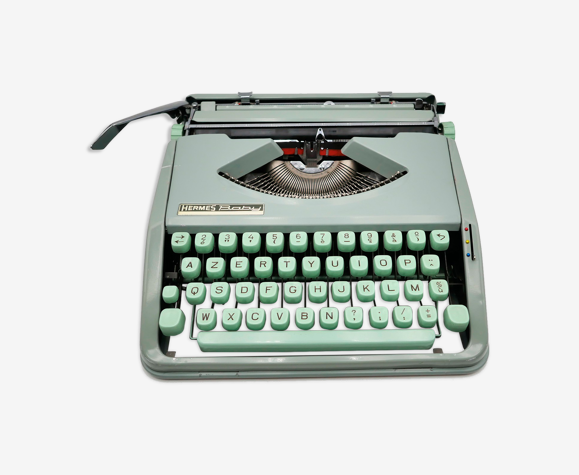 Machine à écrire Hermes baby verte tilleul révisée ruban neuf