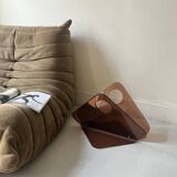 magazine holder in smoked plexiglass, design 1970