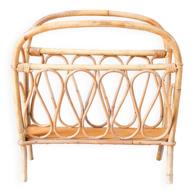 Porte-revue en bambou / rotin, 1960