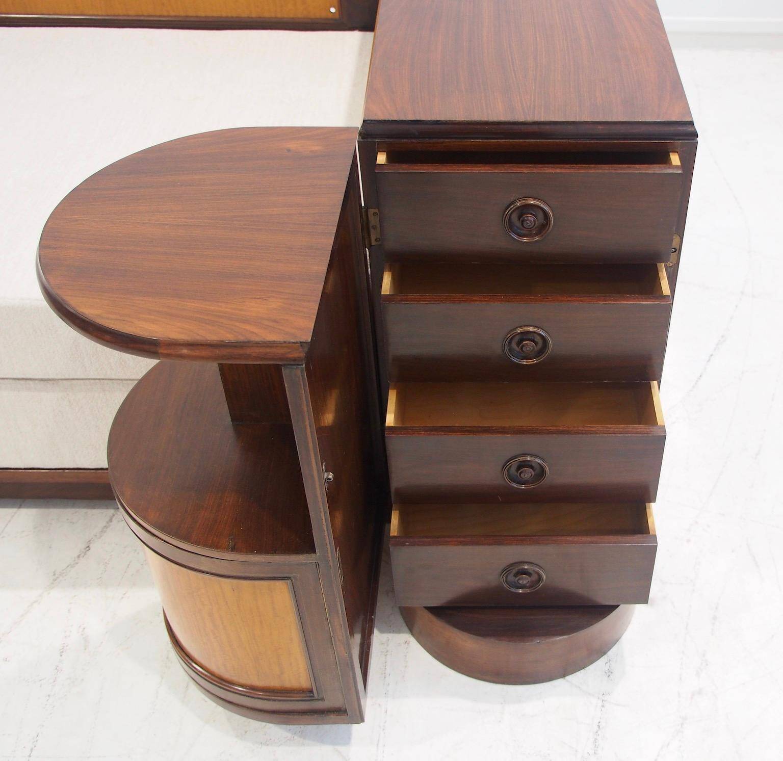Mid-century meridian by Giuseppe Gibelli with bedside table.
