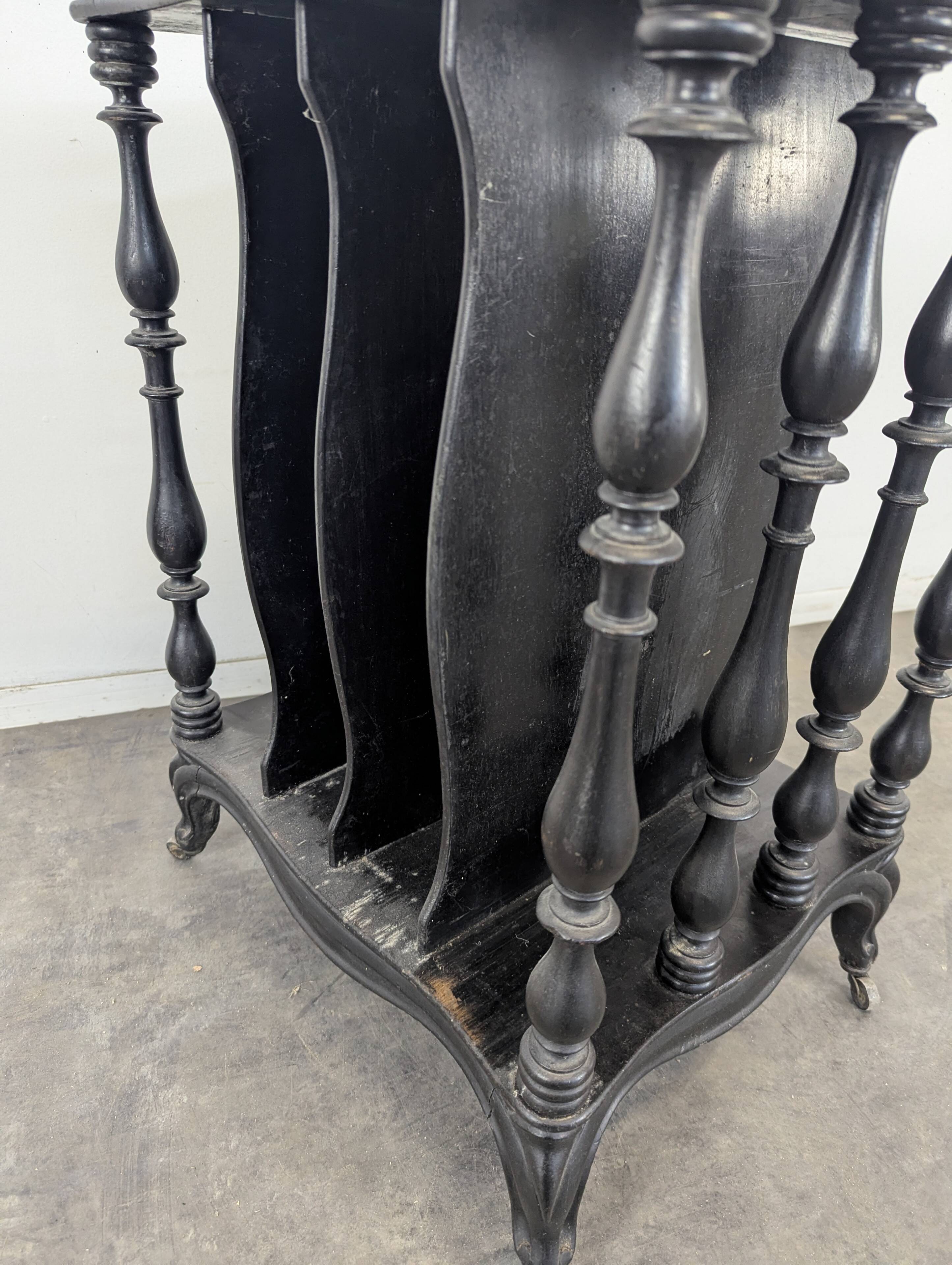 Napoleon III music partition cabinet in blackened wood