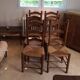 Lot de 6 chaises en bois et paille