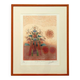 Tableau georges dussau (1947) engraving 6/99 embossed paper extreme imaginary