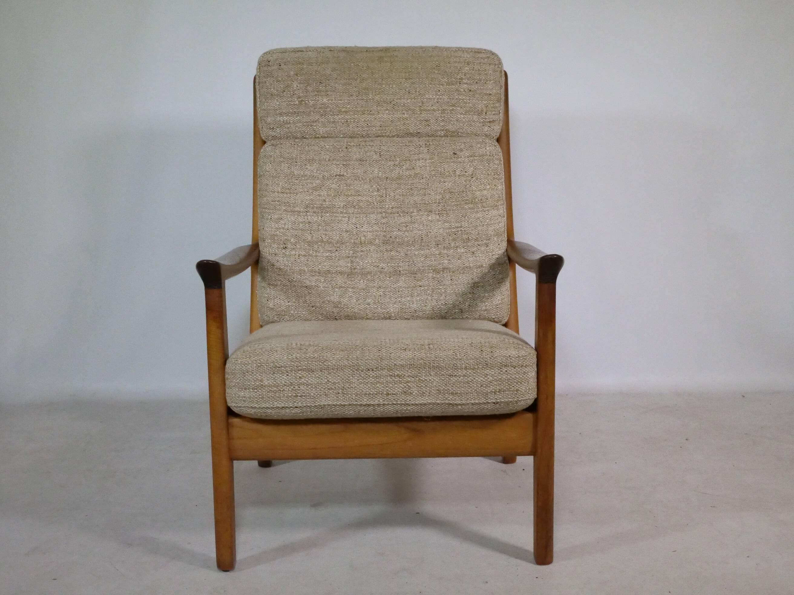 Mid-Century Teak Highback Lounge Chair by Juul Kristensen, Denmark, 1960s