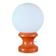 Table or bedside lamp orange wood and opaline vintage 70's hustadt