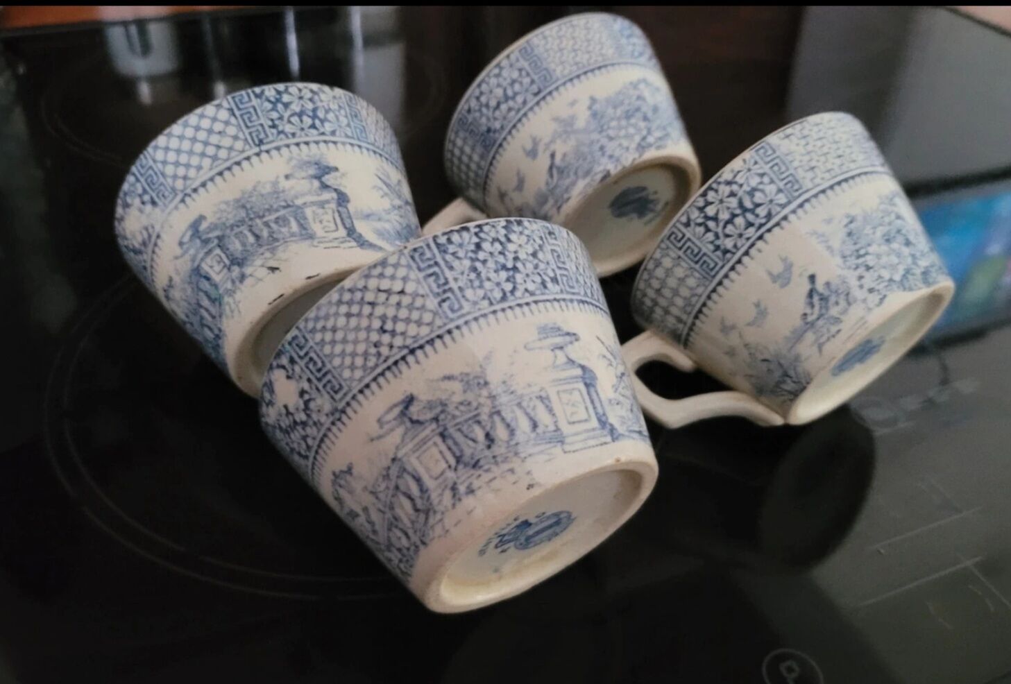 Set of 4 Luneville Lace Cups 1930