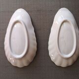 Empty pocket / white glazed ceramic soap holder - Early 20th century