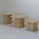 Set of 3 vintage travertine nesting coffee tables