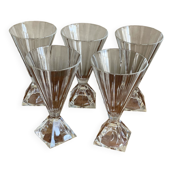 Coupes à champagne art déco cristal d’Arques
