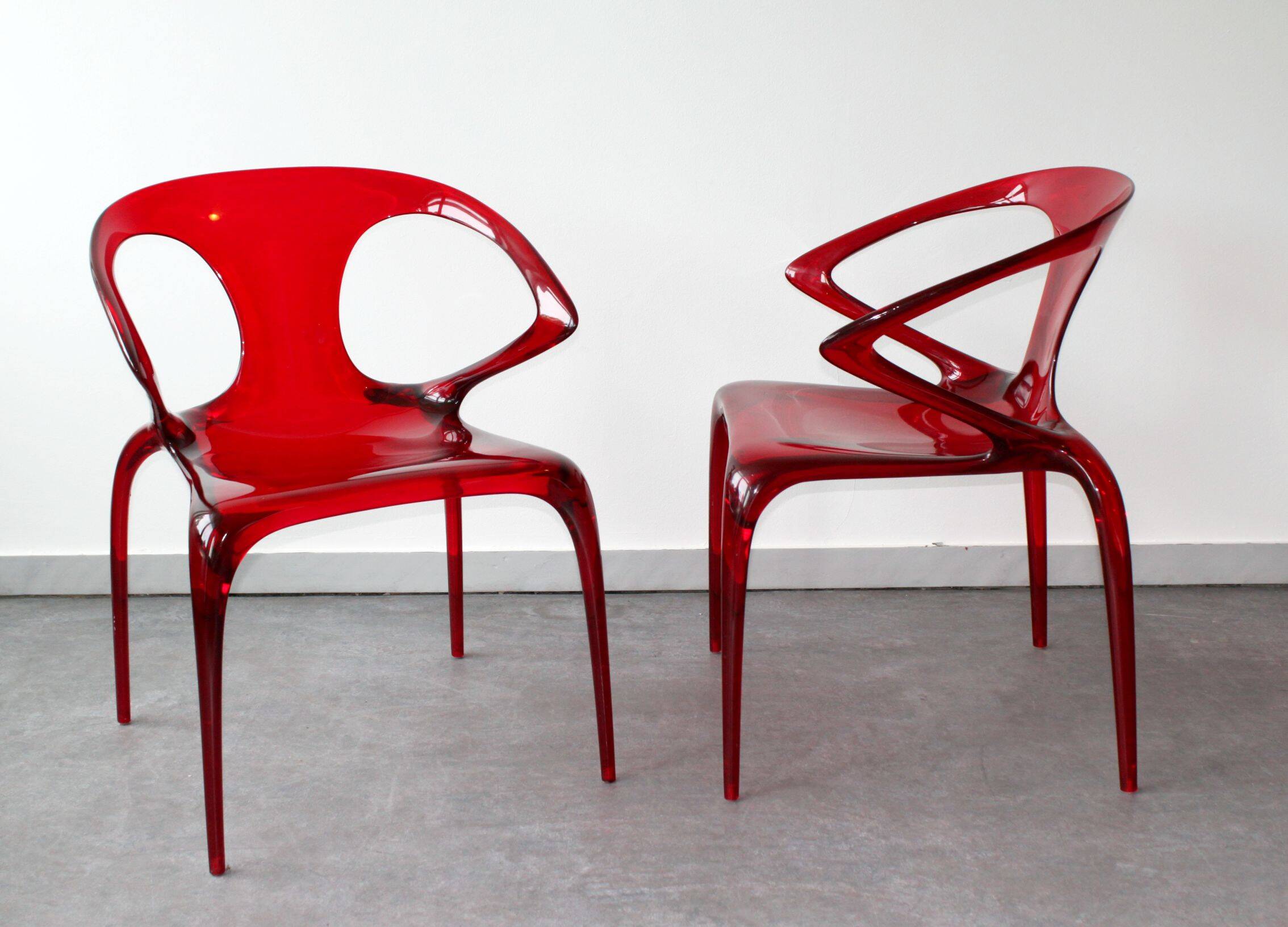 Pair of Ava chairs by Song Wen Zhong for Roche Bobois, 20th century.