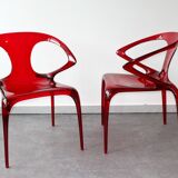 Pair of ava chairs by song wen zhong for roche bobois, 20th century.