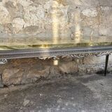 Louis XV style coffee table in onyx and metal