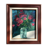 Bouquet plum paint on framed wood