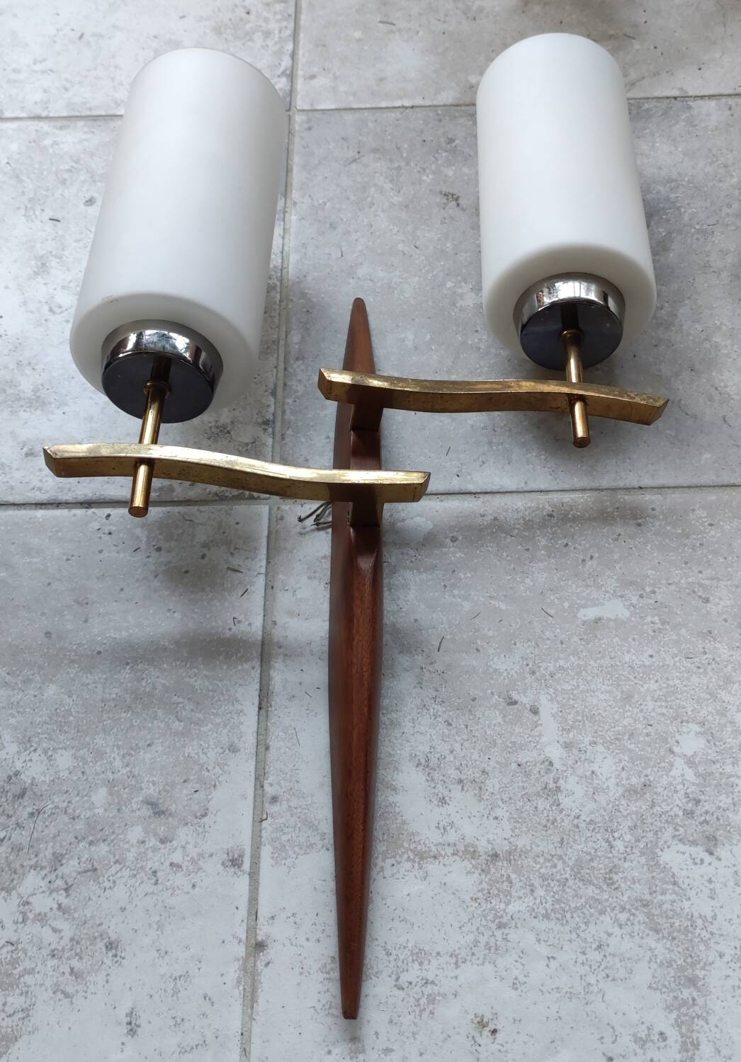 Large pair of modernist wall lights from LUNEL