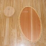 Lot two woven rattan mirror