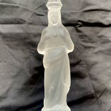 Paire d'anciens bougeoirs enverre Marie et Jésus
