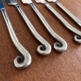 24-piece vintage stainless steel cutlery set with spiral handles - cutlery set