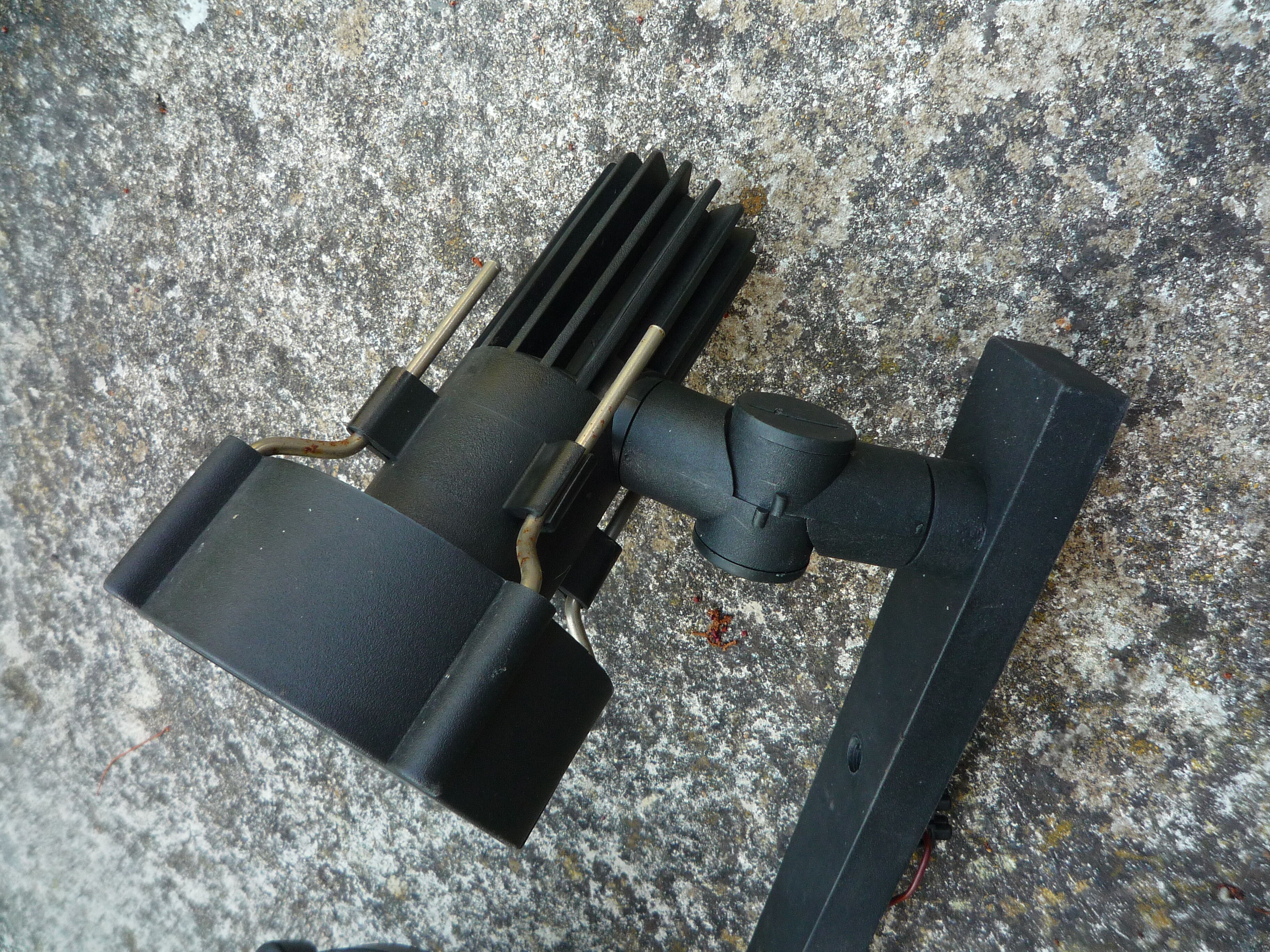 Ramp of black spotlights, vintage 1980s