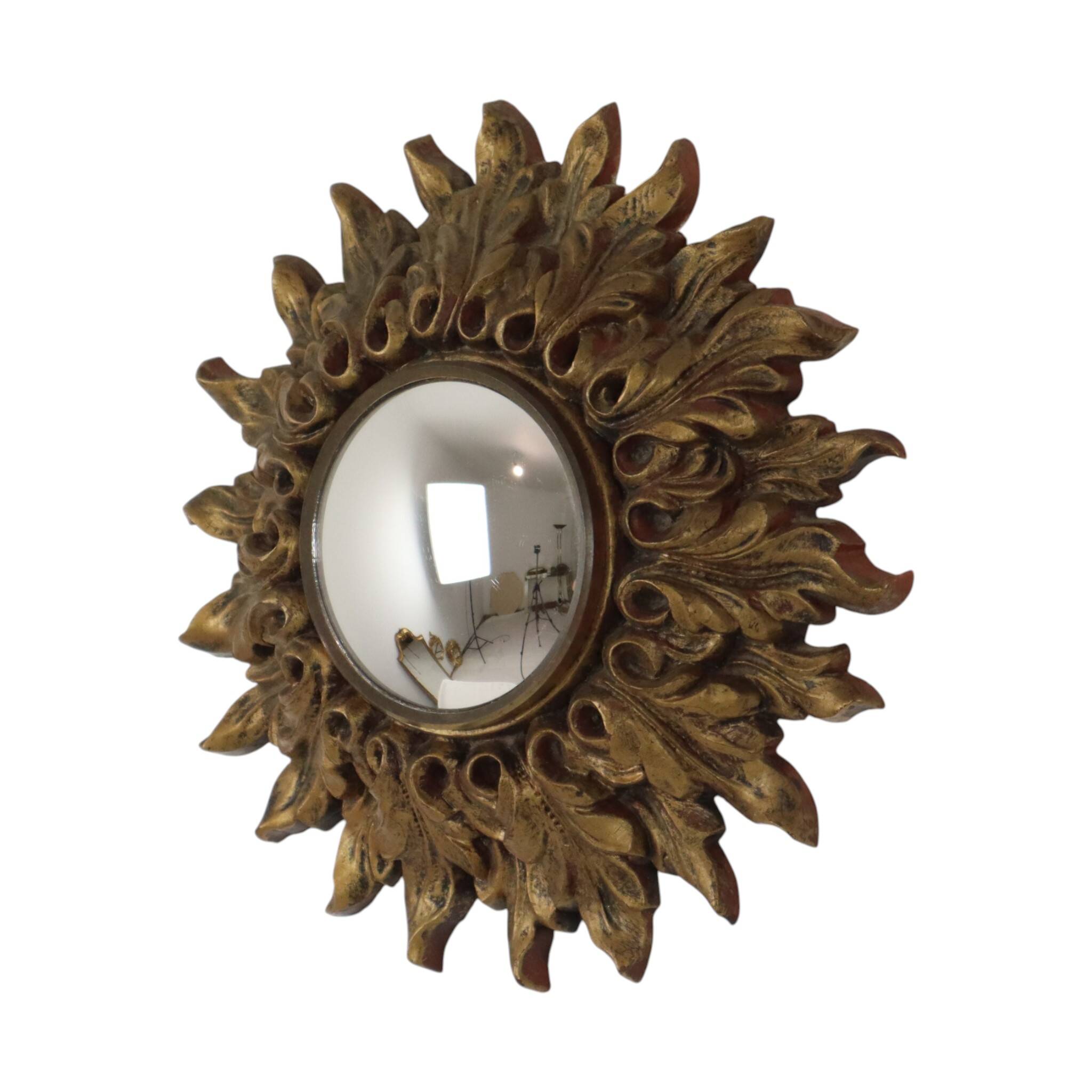 Petit miroir ensoleillé italien, style rococo, 24 cm