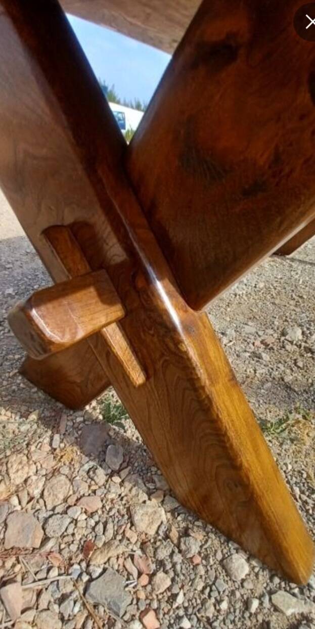 Large old solid oak monastery table