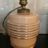 Lamp base in pink and gold opaline