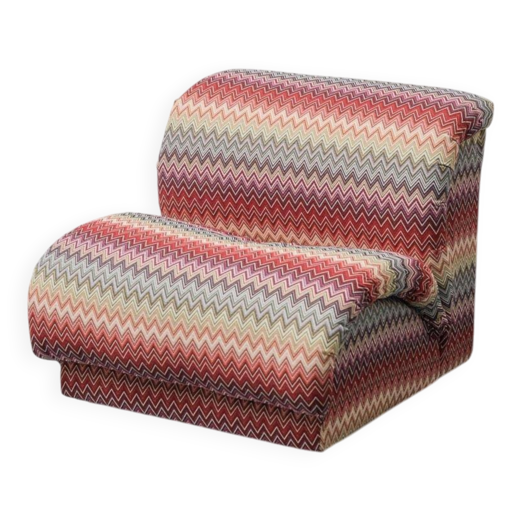 Missoni Doimo fabric armchair 1970s vintage modernism