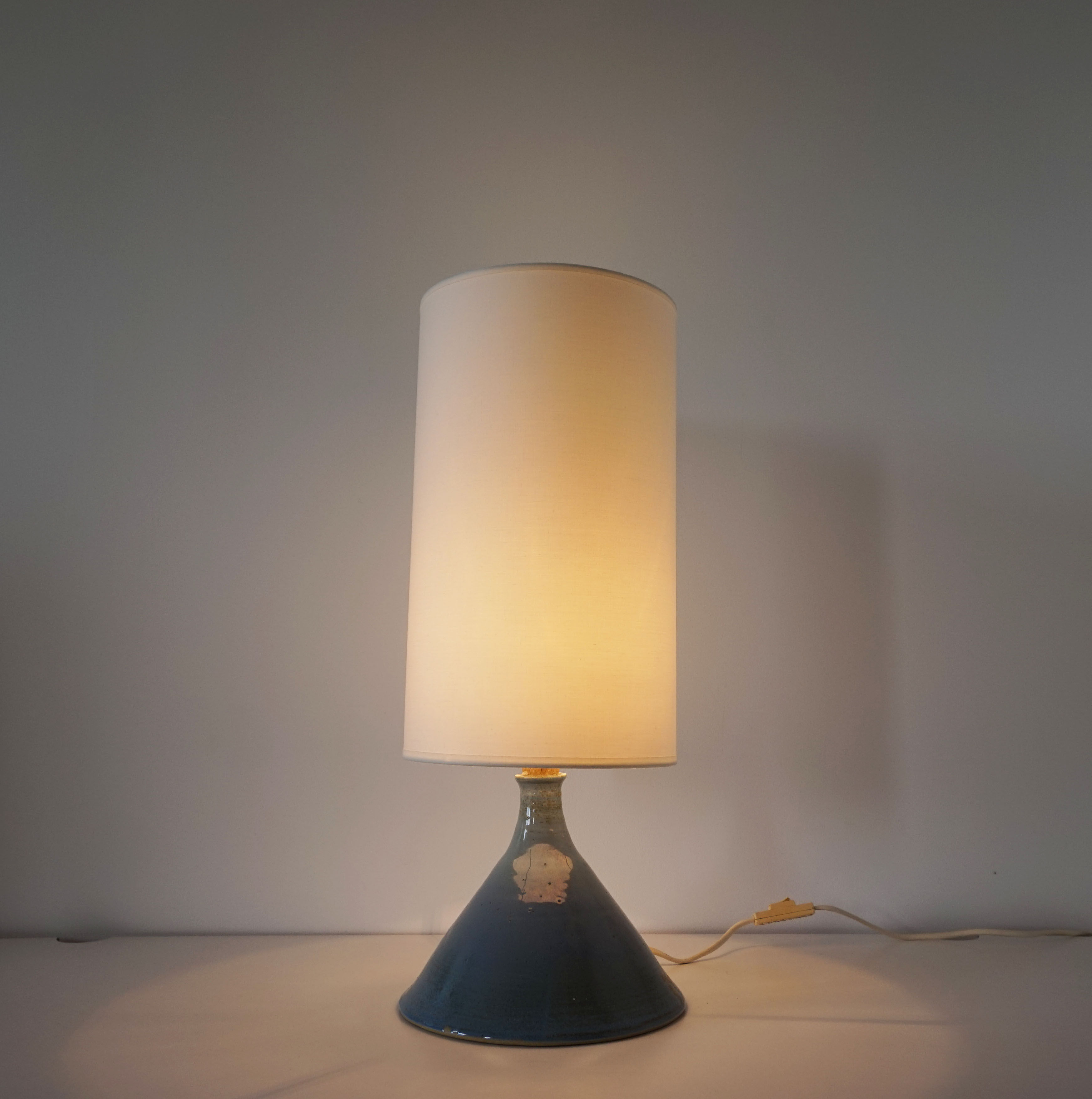 Vintage blue sandstone lamp 1960