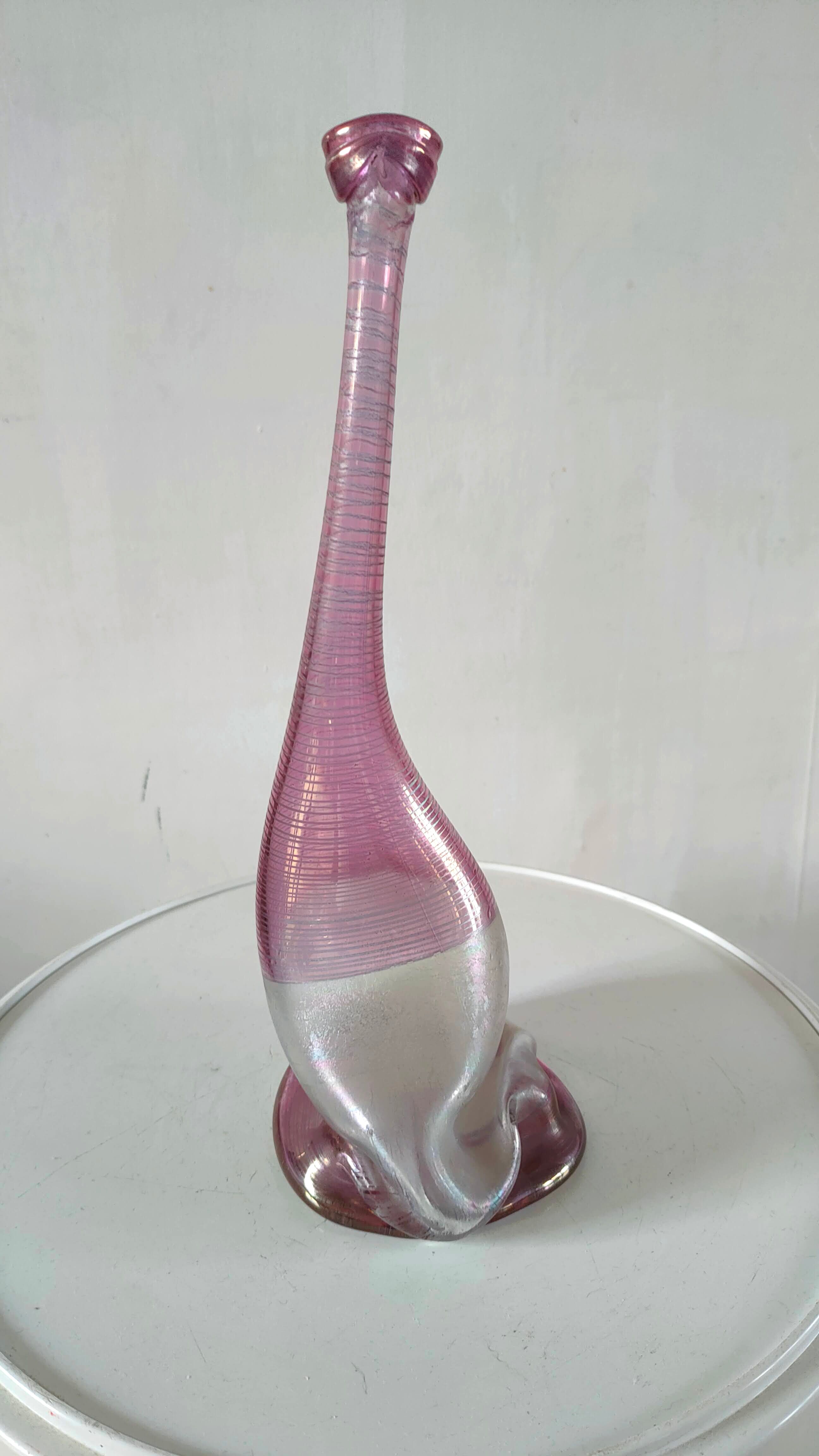 Heiner Dusterhaus Vase for Vera Walther Cobra German Art Glass Signed