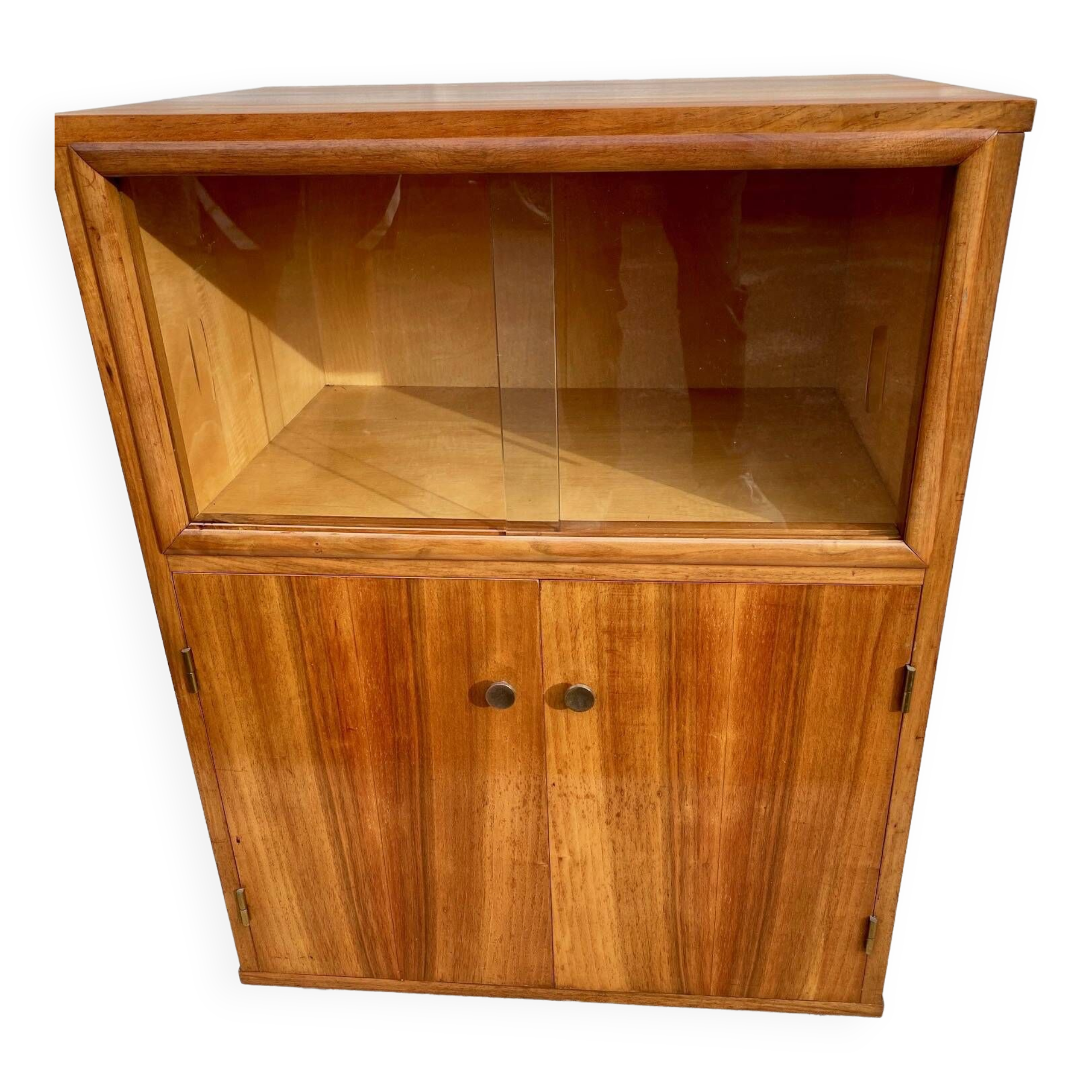 Scandinavian bar cabinet on casters