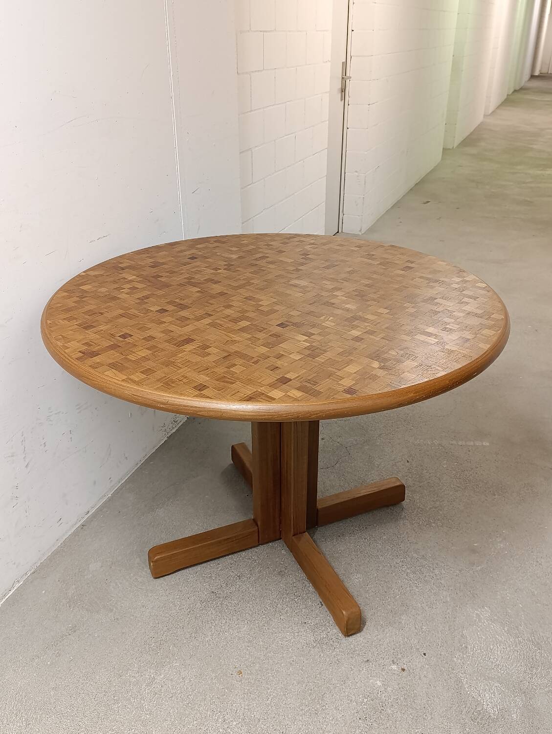 Vintage wooden mosaic table