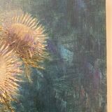 Old painting, still life with thistles signed C.Jung, 1928