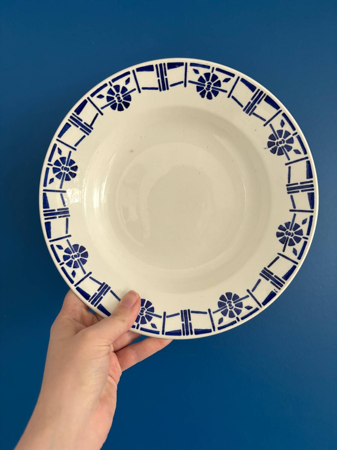 Set of 5 old earthenware plates Céranord St Amand - Made in France