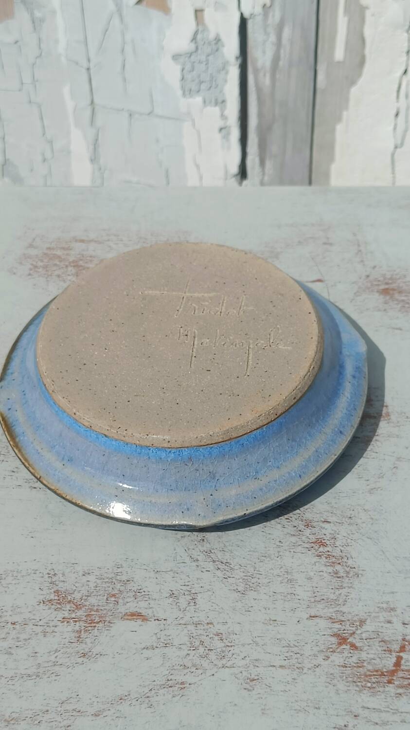 Bougeoir artisanal en grès émaillé