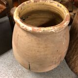 Yellow glazed terracotta garden jar