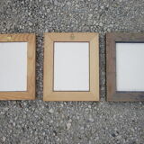 Set of 3 mirrors to hang with wooden frames