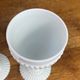 Footed glasses, white opaline chalices