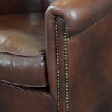 Cow leather club chair in English style