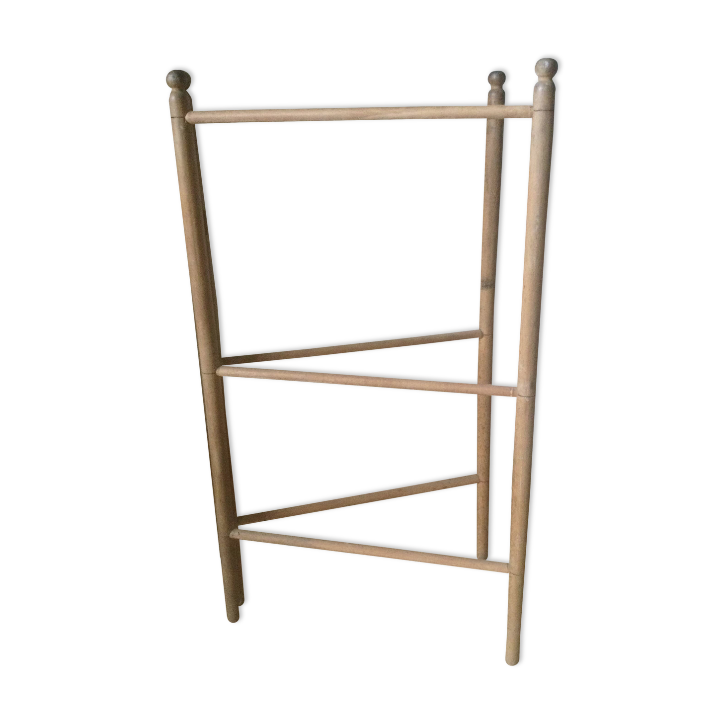 Old natural wood towel rack