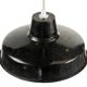 Enameled industrial pendant light. France 1950s