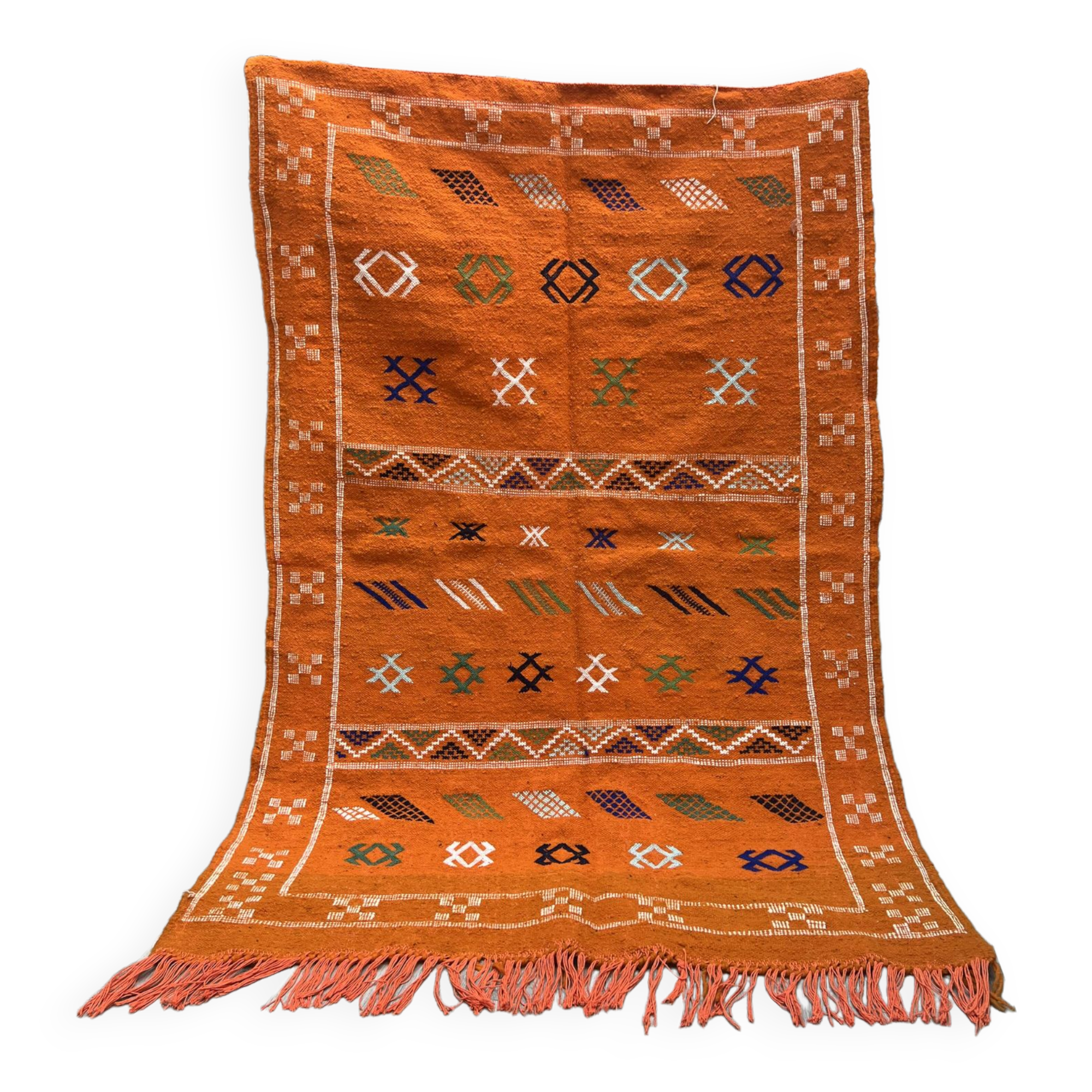 Moroccan Hanbal rug, handwoven kilim, Moroccan Berber tribal rug, Boho rug, Berbè rug