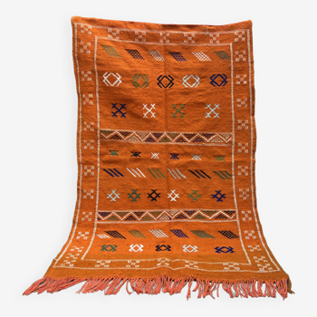 Tapis marocain Hanbal, kilim tissé à la main, tapis tribal berbère marocain, tapis Boho, tapis berbè